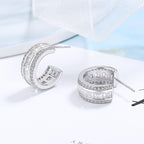 Women's stud earrings with elegant crystal and zirconia embellishment Symbol Fashion