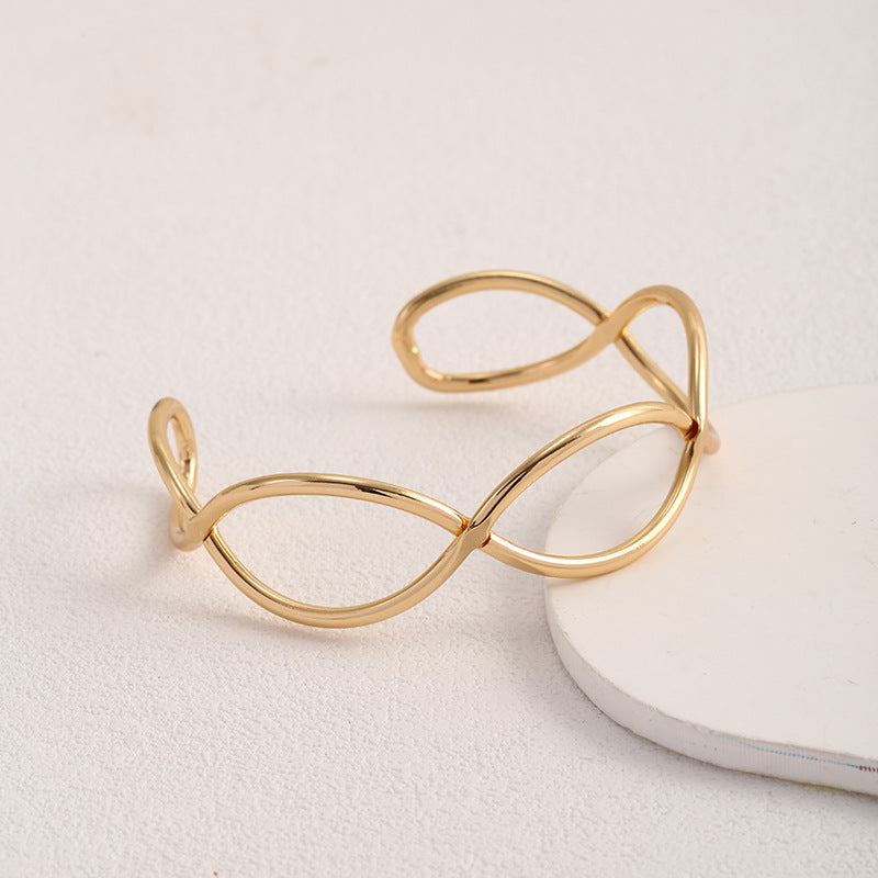 Women Open Bangle in Minimalist Design Symbol Fashion