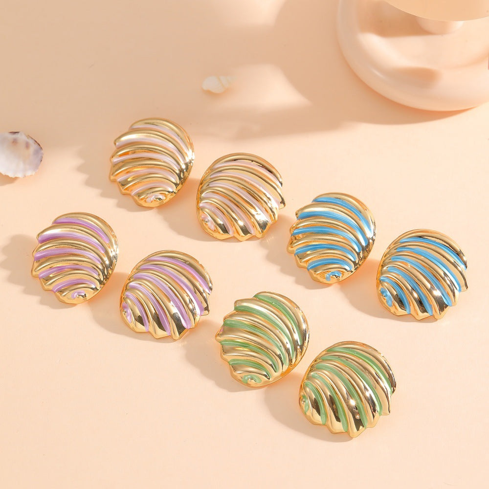 Women's ear clips in maritime shell design Symbol Fashion