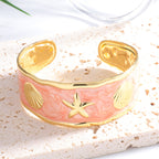 Women's Bangle with Maritime Shell and Starfish Design Symbol Fashion