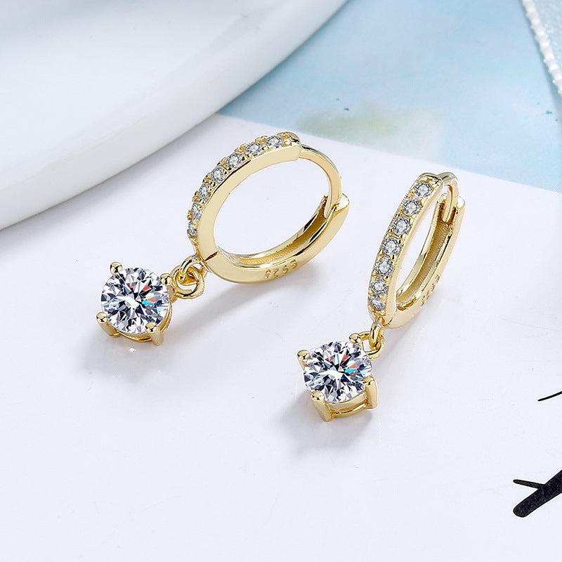 Ladies earrings with sparkling crystals and high-quality gold plating Symbol Fashion