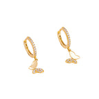 Ladies earrings with elegant butterfly design and sparkling details Symbol Fashion