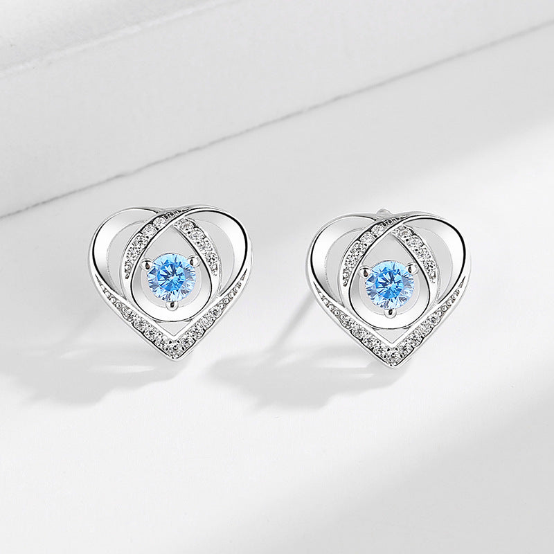 Women's earrings in elegant heart design with sparkling zirconia Symbol Fashion