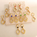 Women's Design Earrings with Geometric Wire Motif Symbol Fashion