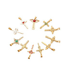 Ladies cross pendant with heart-shaped design and sparkling accents Symbol Fashion