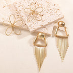 Ladies Hanging Earrings in Artistic Flower Design Symbol Fashion