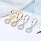 Women's earrings with sparkling circle pendant Symbol Fashion