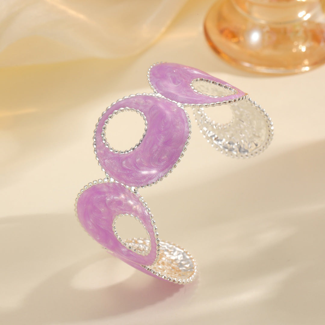 Women Open Bangle with artistic, multicolored design Symbol Fashion