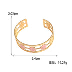 Women's Open Bangle with Elegant Leaf Design Symbol Fashion
