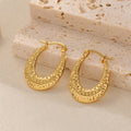 Women's Hanging Earrings with Integrated, Textured Design Symbol Fashion