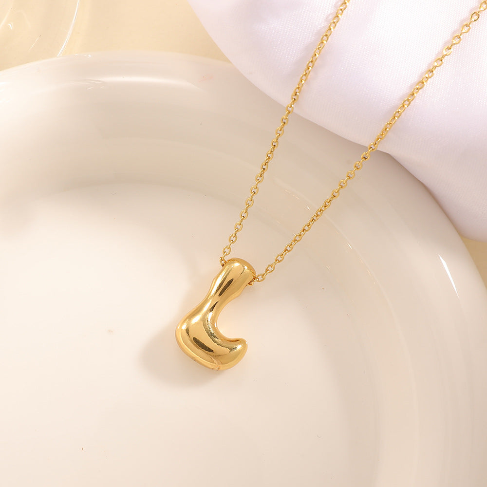 Women's necklace with curved letter pendant Symbol Fashion