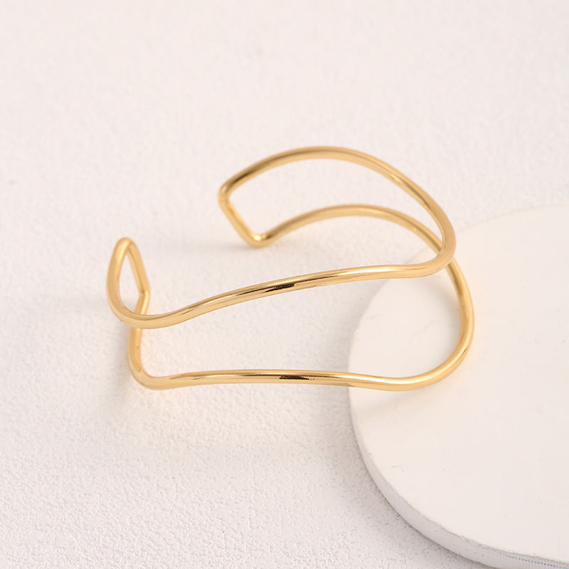 Women Open Bangle in Minimalist Design Symbol Fashion