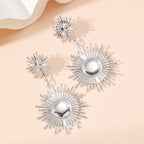 Women's Hanging Earrings in Modern Radiant Design Symbol Fashion