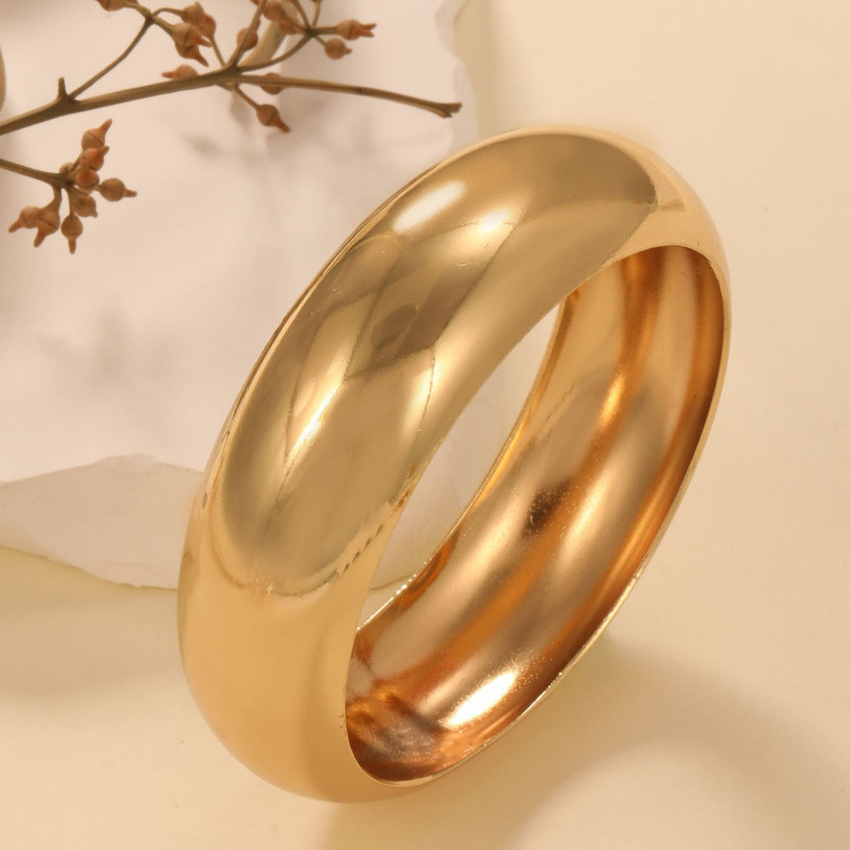 Women's Wide Gold Bracelet Symbol Fashion
