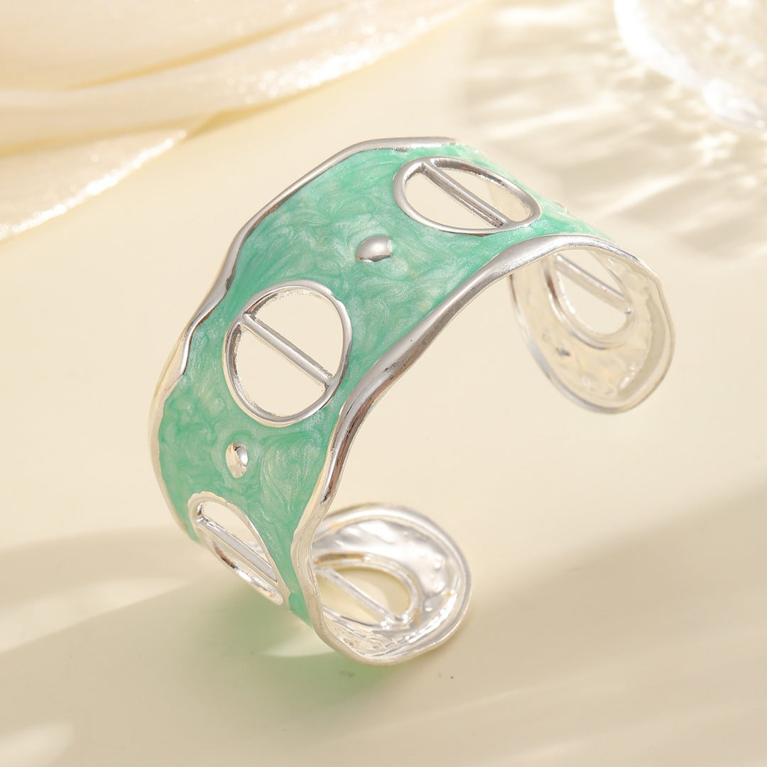 Women Open Bangle with Modern, Transparent Design Symbol Fashion