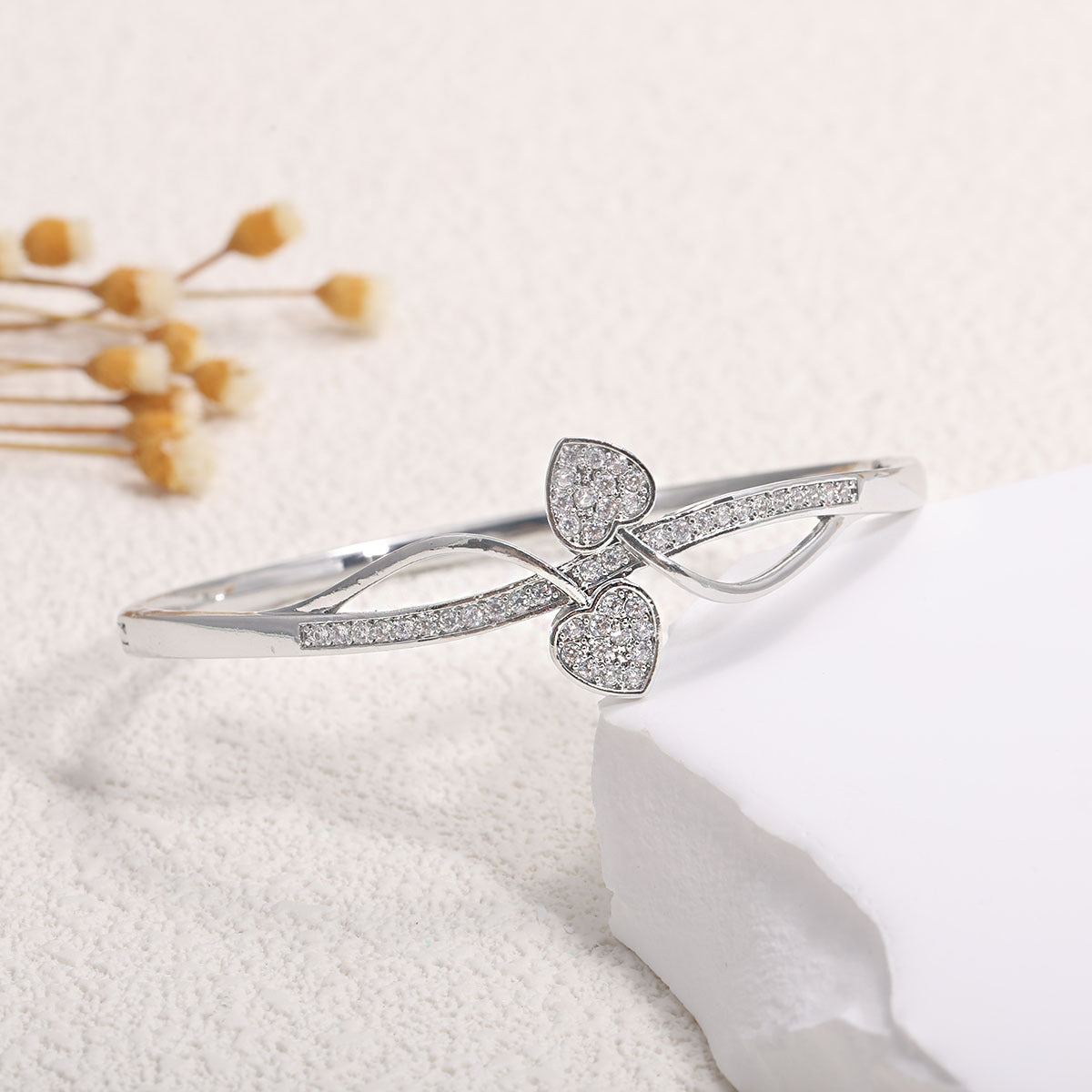 Ladies bracelet with elaborate infinity symbol and sparkling zirconia Symbol Fashion