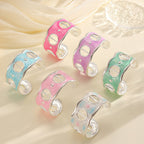 Women Open Bangle with Modern, Transparent Design Symbol Fashion