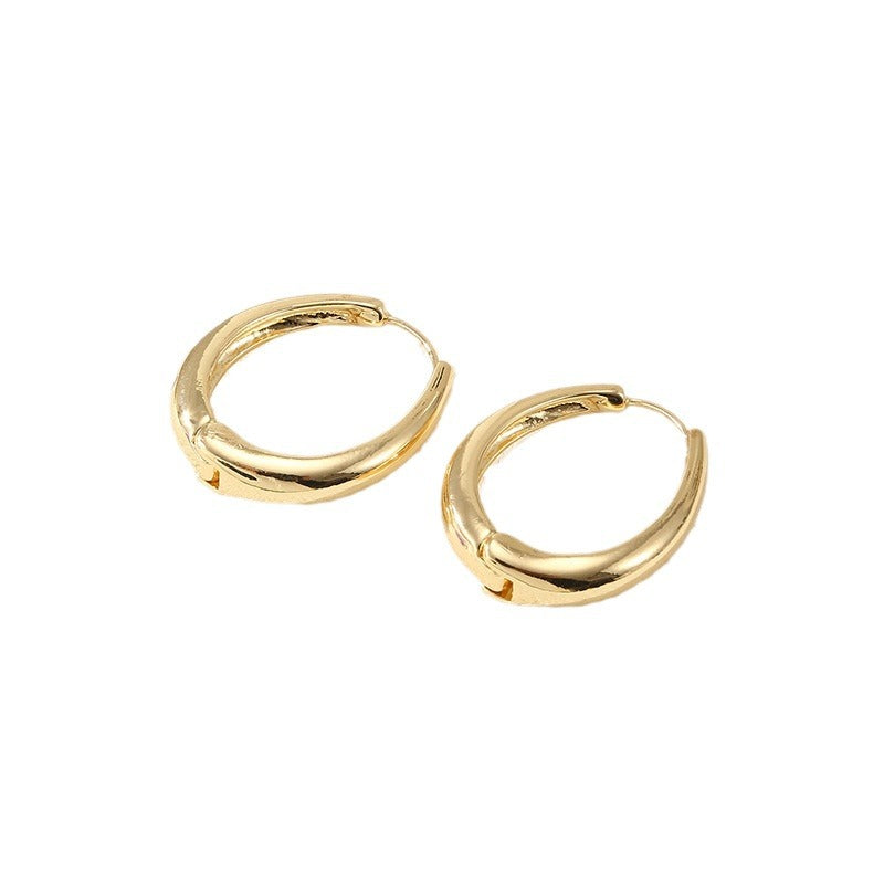 Women's Hoop Earrings with Elegant Curved Design Symbol Fashion