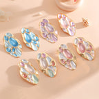 Ladies ear clips with elaborate, colorful shell design Symbol Fashion