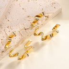 Women's Drop Earrings with Wavy Design Symbol Fashion