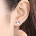 Ladies earrings in modern floral design Symbol Fashion