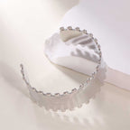 Women's Open Bangle with Elegant Wave Design Symbol Fashion