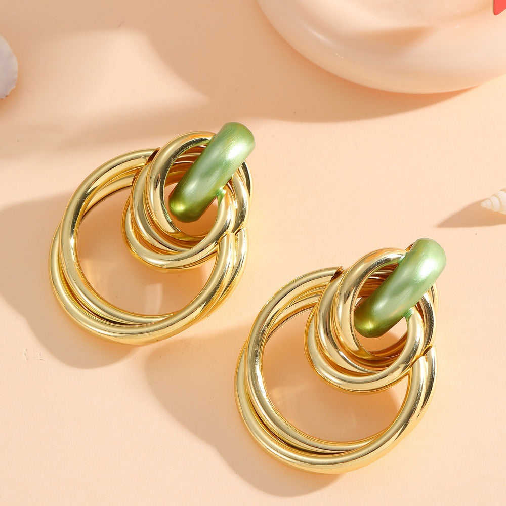 Women's Hanging Earrings with Elegant, Sculptural Design Symbol Fashion