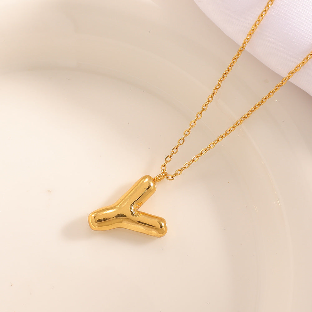 Women's necklace with curved letter pendant Symbol Fashion