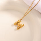Women's necklace with curved letter pendant Symbol Fashion