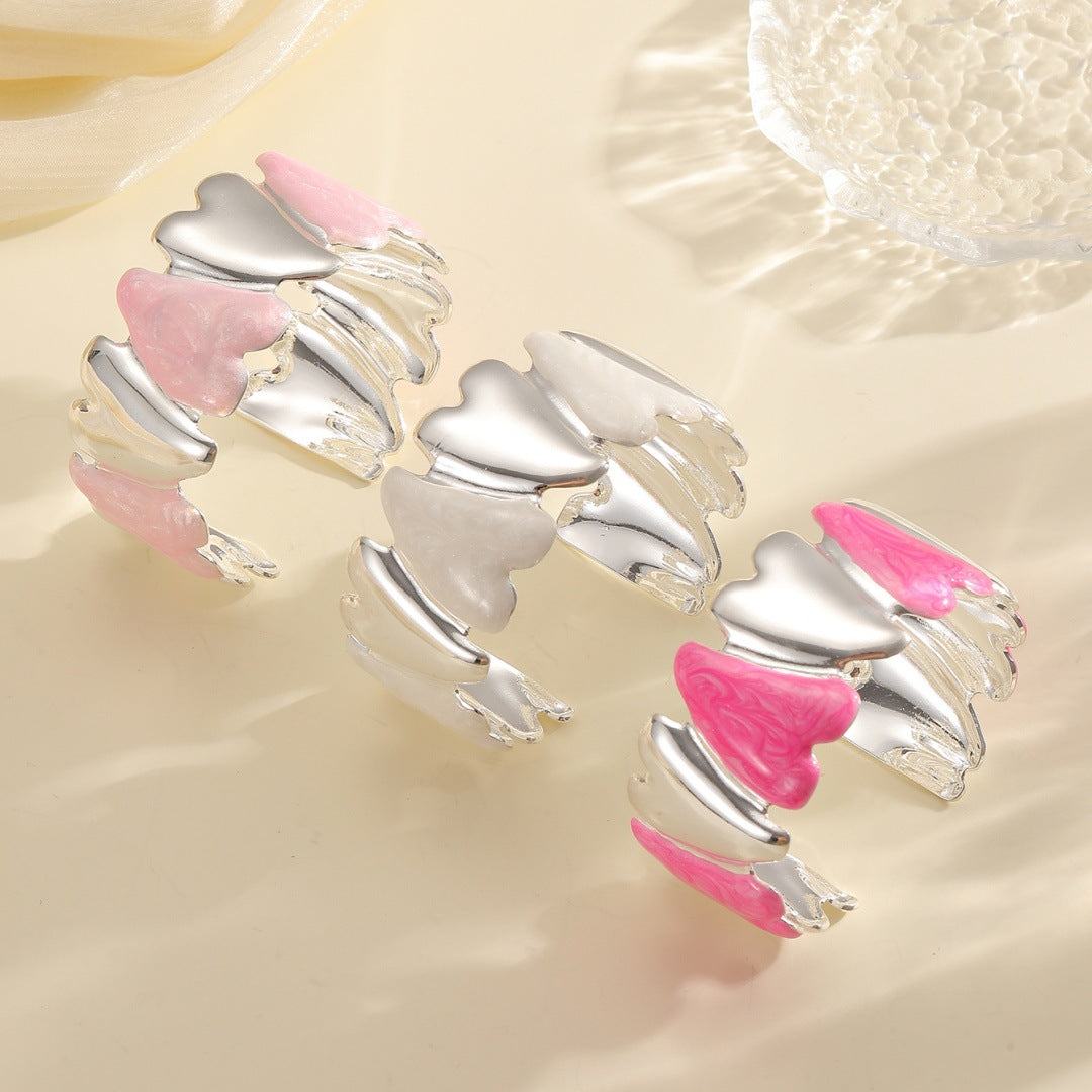 Women's Open Bangle with Modern Design Symbol Fashion