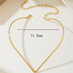 Women Choker Necklace with Modern V Design Symbol Fashion