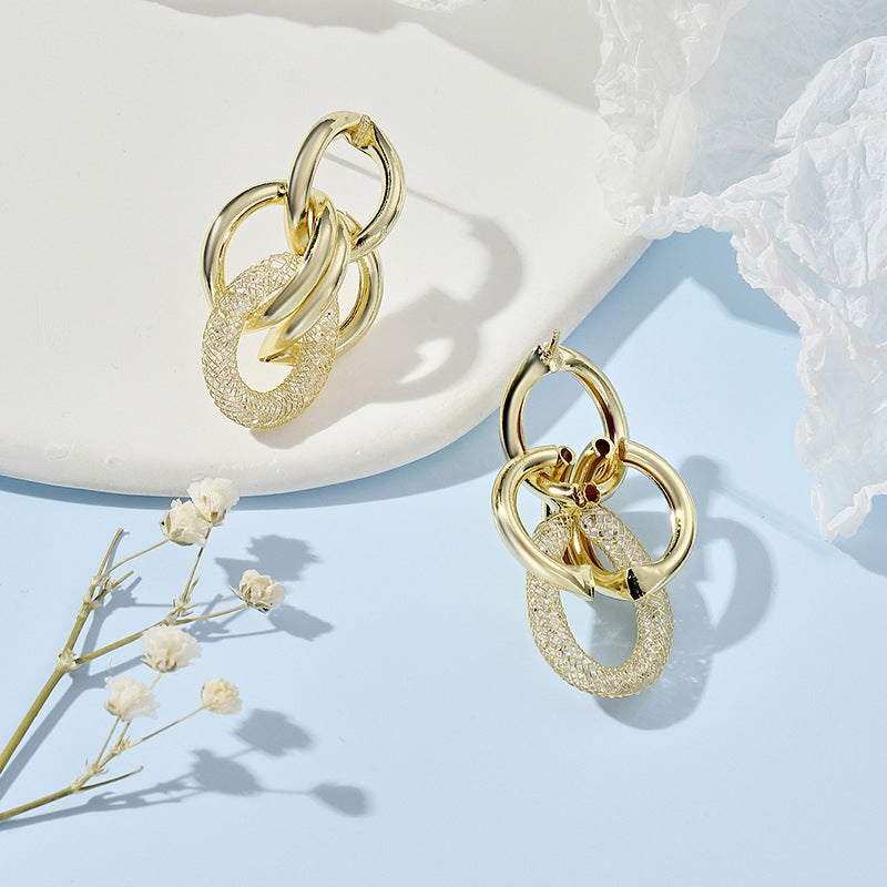 Women's Hanging Earrings with Luxurious, Sculptural Design Symbol Fashion