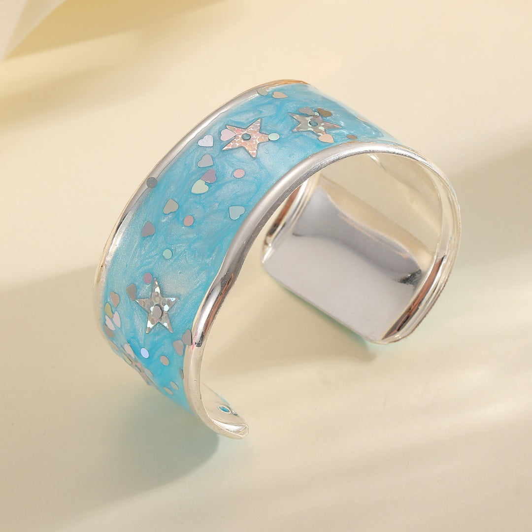 Women's bangle with sparkling star motif Symbol Fashion