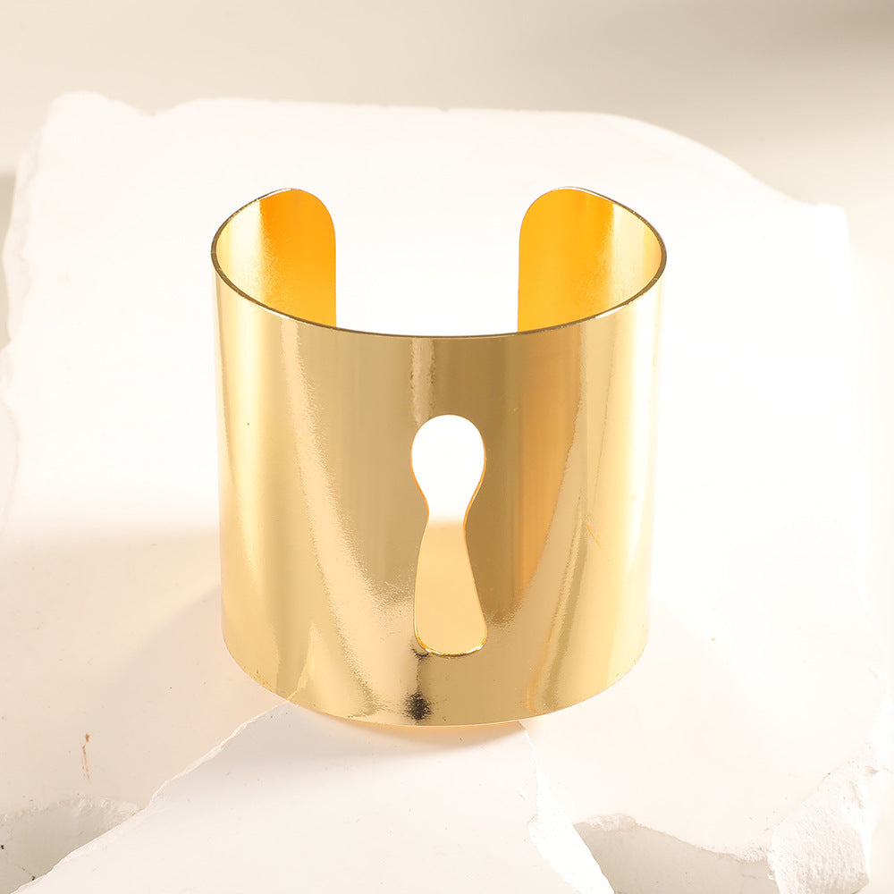 Women Open Bangle with Artistic Relief Design Symbol Fashion