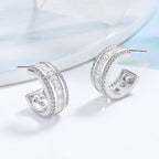 Women's stud earrings with elegant crystal and zirconia embellishment Symbol Fashion