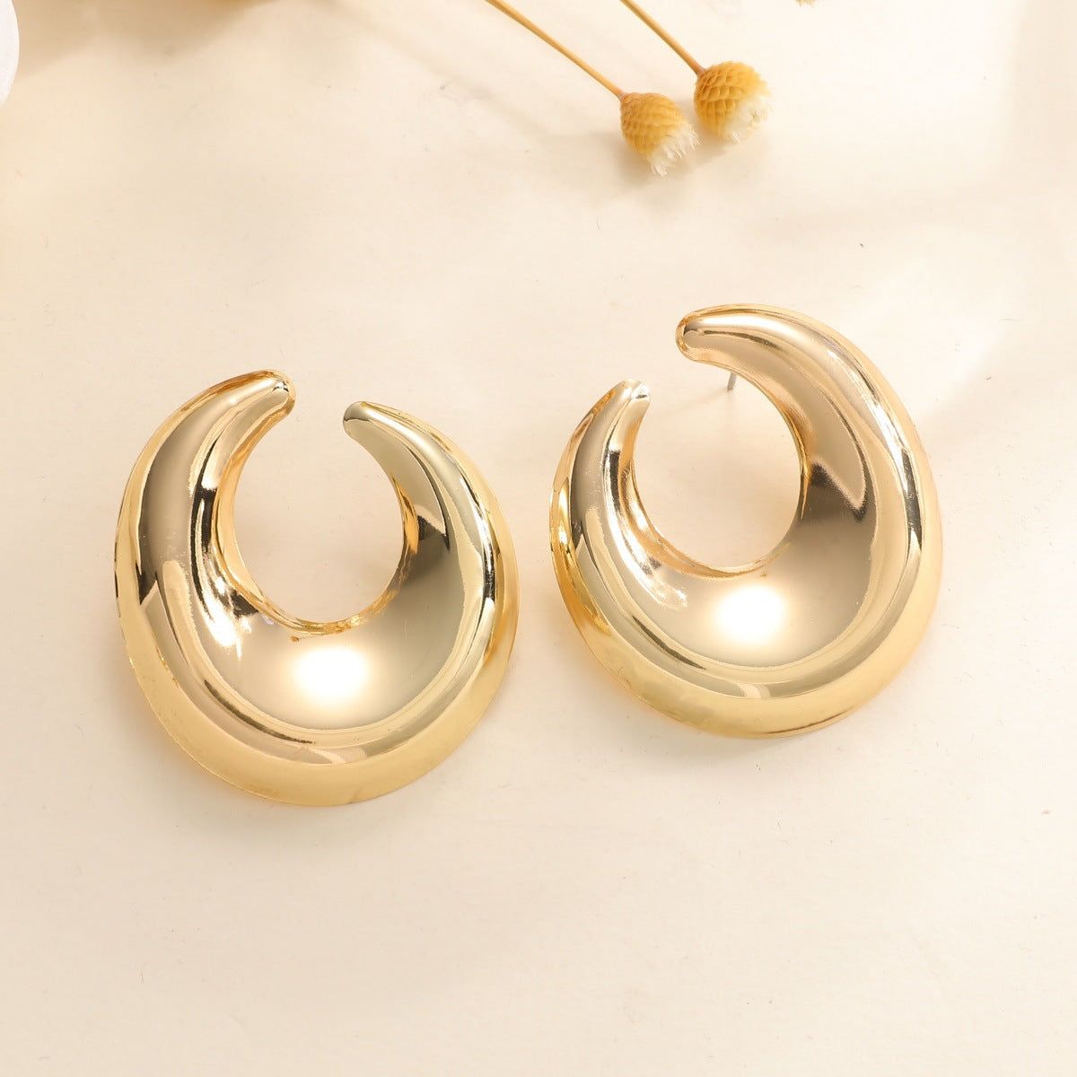 Women's earrings with elegant curved design Symbol Fashion