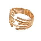 Women's Open Bangle with Modern, Layered Design Symbol Fashion