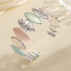 Women Open Bangle with Unique Textured Design Symbol Fashion