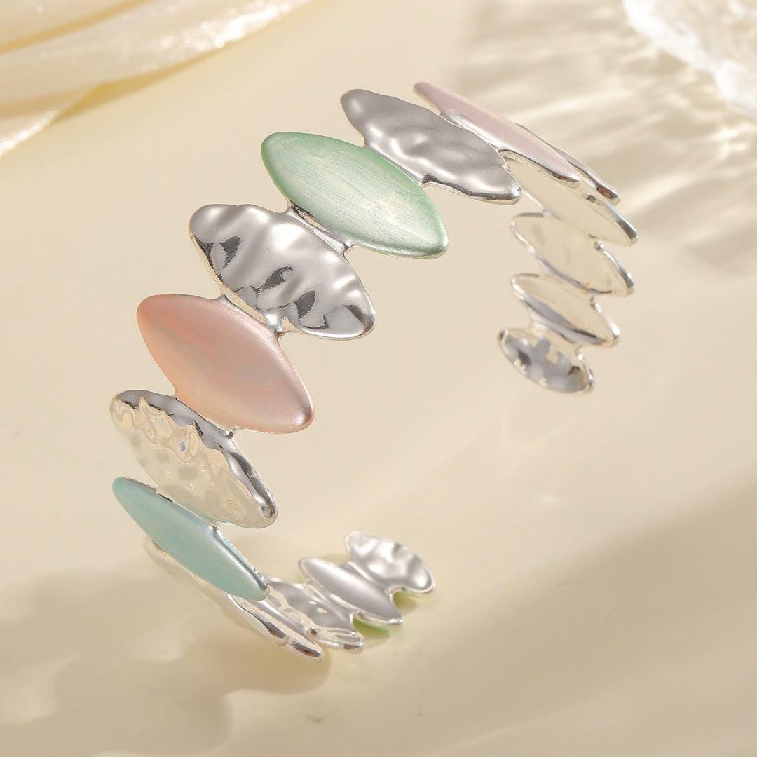 Women Open Bangle with Unique Textured Design Symbol Fashion