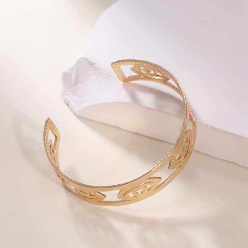 Women's Open Bangle in Modern Bamboo Design Symbol Fashion