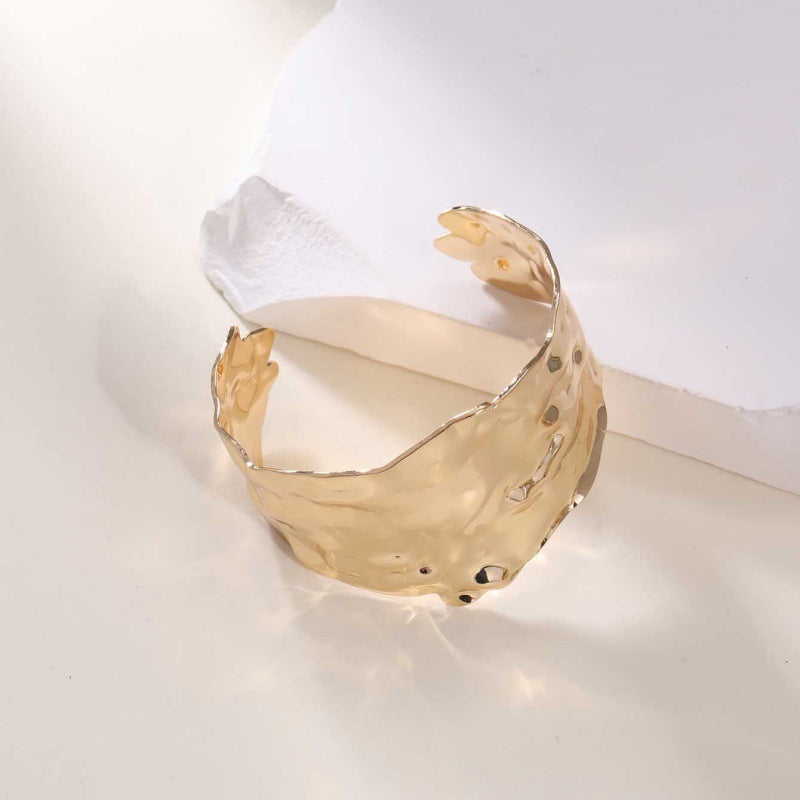 Ladies Open Cuff Bracelet with Artistic, Organic Design Symbol Fashion