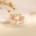 Women's ear clips in elegant floral design with a glossy coating Symbol Fashion