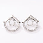 Women's Hanging Earrings with Elegant, Curved Ring Design Symbol Fashion