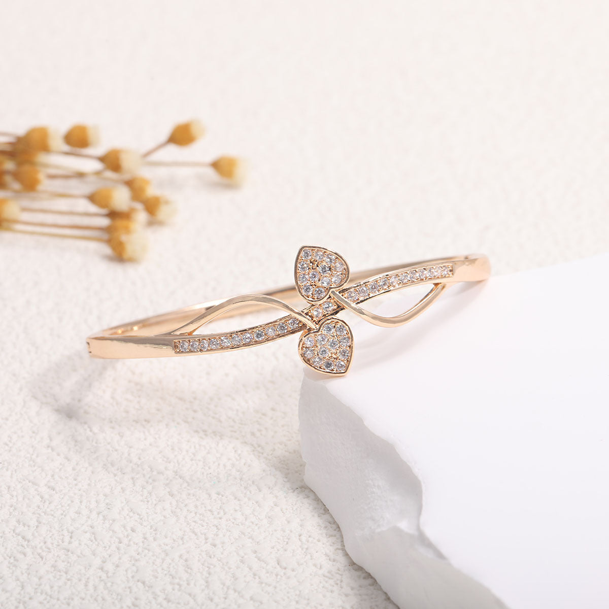 Ladies bracelet with elaborate infinity symbol and sparkling zirconia Symbol Fashion