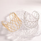 Women Open Bangle with Artfully Curved Design Symbol Fashion