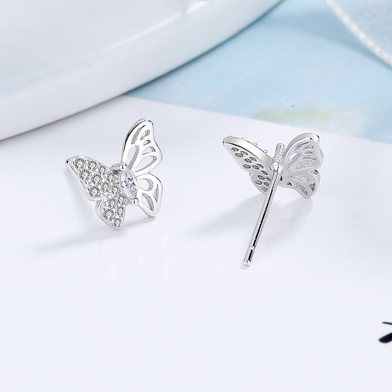 Ladies earrings in an elegant butterfly design with sparkling zirconia Symbol Fashion
