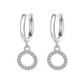Women's earrings with sparkling circle pendant Symbol Fashion