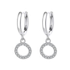 Women's earrings with sparkling circle pendant Symbol Fashion