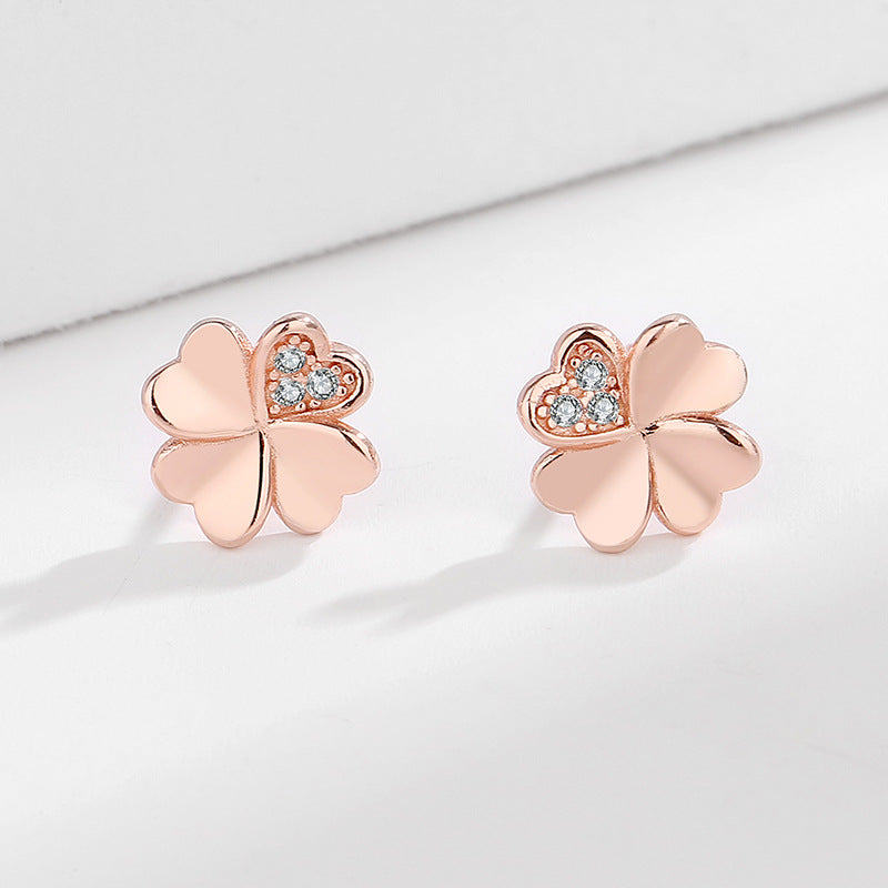 Ladies earrings in modern floral design Symbol Fashion