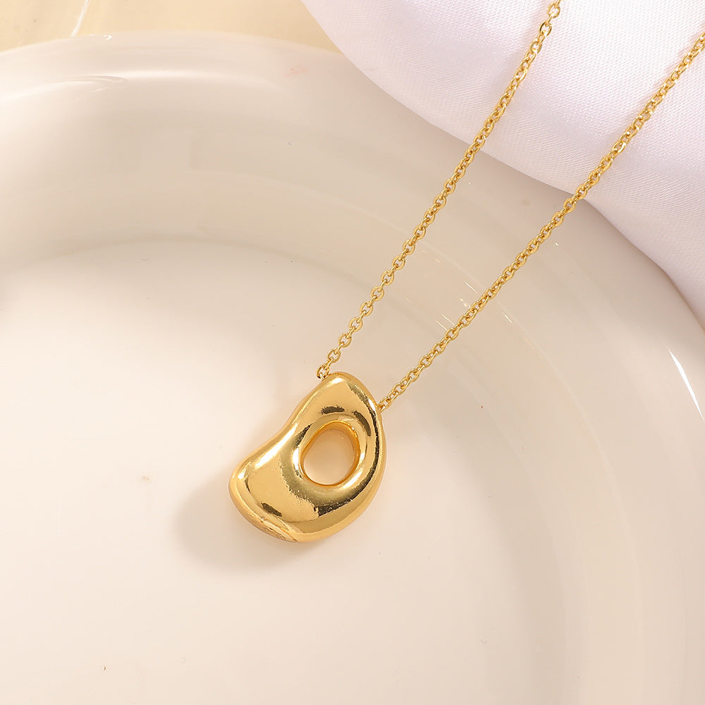 Women's necklace with curved letter pendant Symbol Fashion